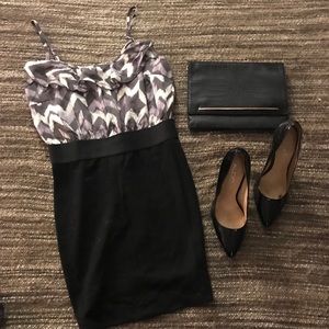 Print & Solid Bodycon Dress // Forever 21 // M